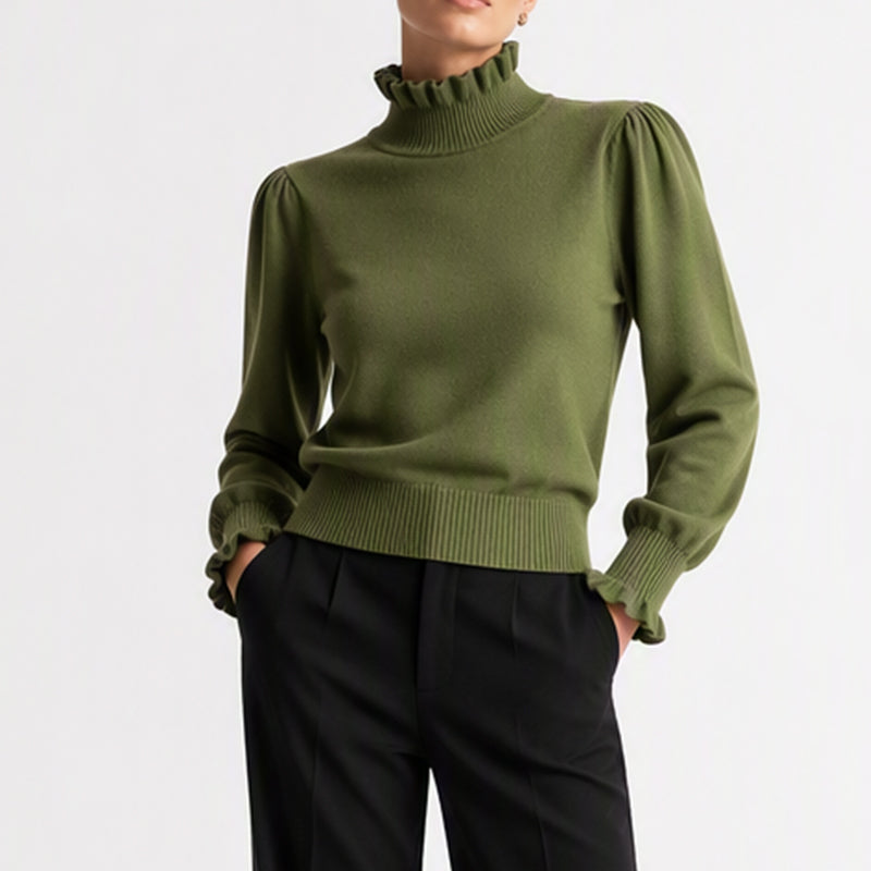 🔥 49 % RABATT UNDER BEGRÄNSAD TID! 👚 Elegant stickad topp för kvinnor med volanger – bekväm, feminin och sofistikerad ✨-10