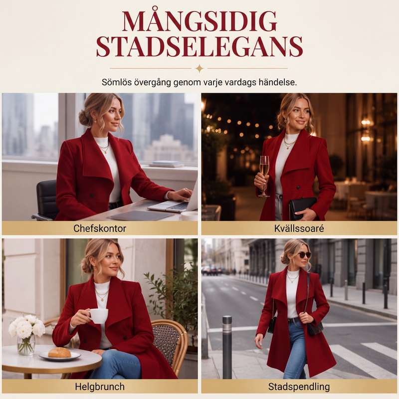 🍂Höstens exklusiva erbjudande|Elegant Mellanlång Kappa för Dam – Skräddad Siluett & Tidlös Stil🧥-4
