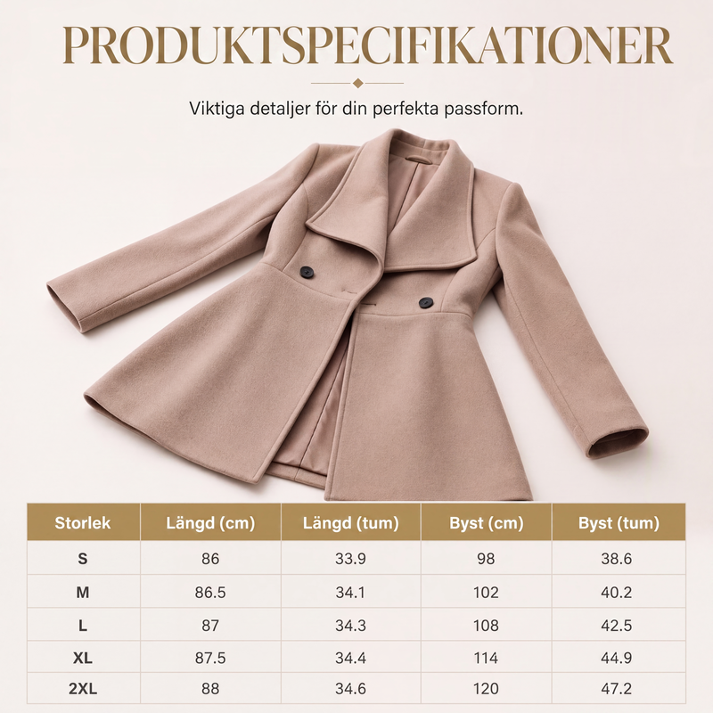 🍂Höstens exklusiva erbjudande|Elegant Mellanlång Kappa för Dam – Skräddad Siluett & Tidlös Stil🧥-6