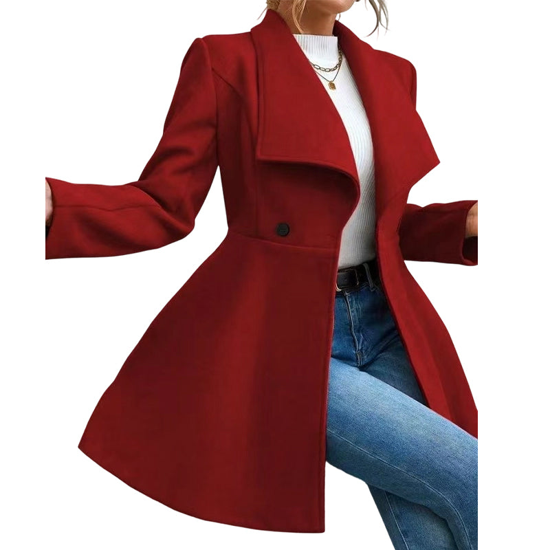 🍂Höstens exklusiva erbjudande|Elegant Mellanlång Kappa för Dam – Skräddad Siluett & Tidlös Stil🧥-10