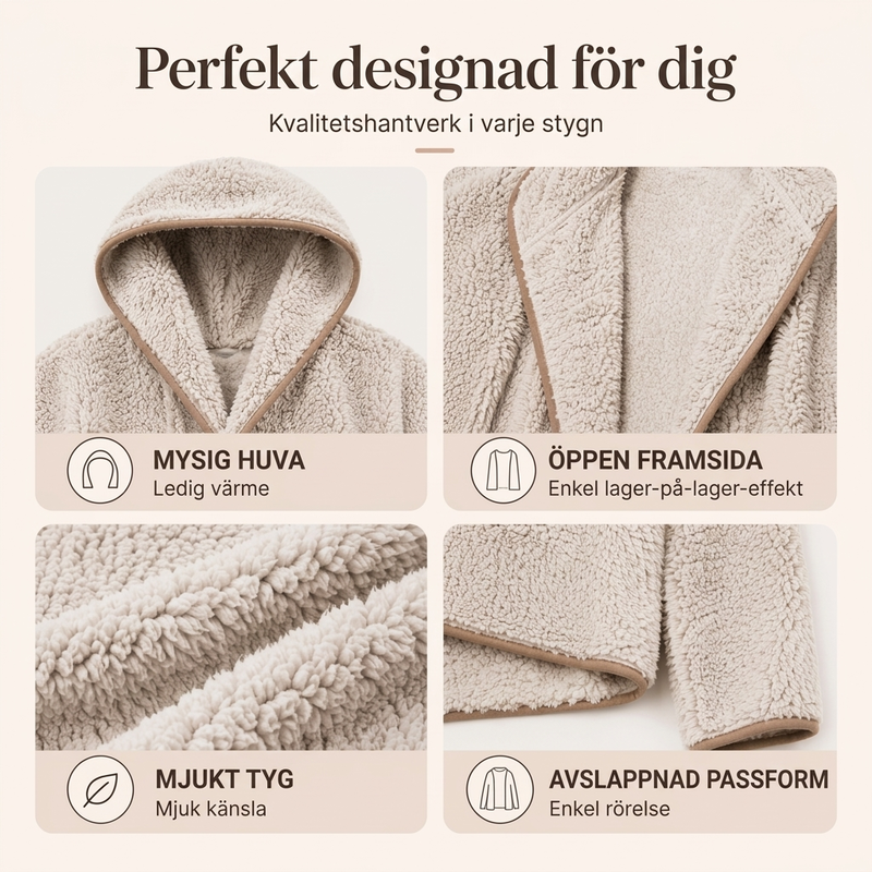 Avslappnad huvtröja i plysch för kvinnor, kofta modell-1