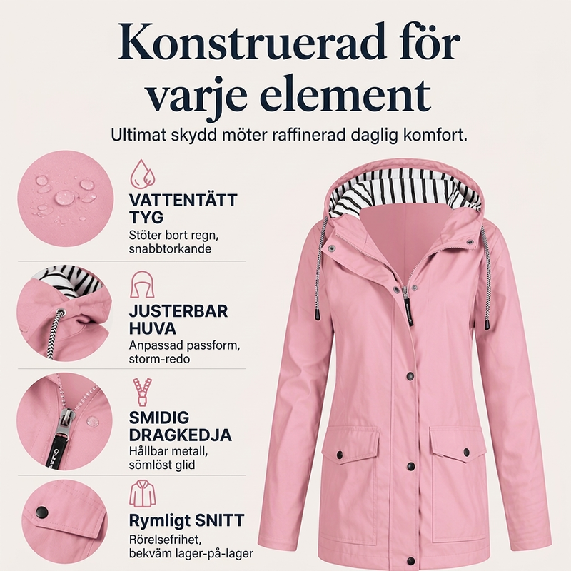 Vattentät och vindtät utomhusjacka för kvinnor-1