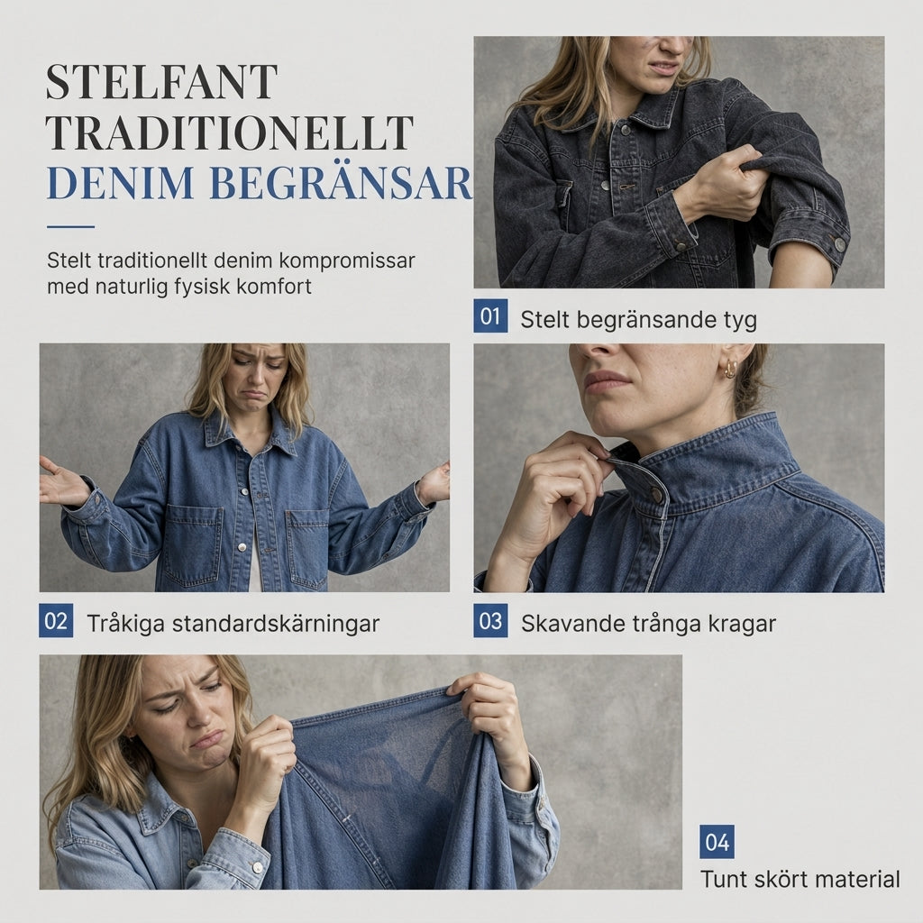 ✨ Ny höststil 💙 Oversized miniklänning i denim för damer med krage – bekväm passform, trendig och avslappnad chic-1