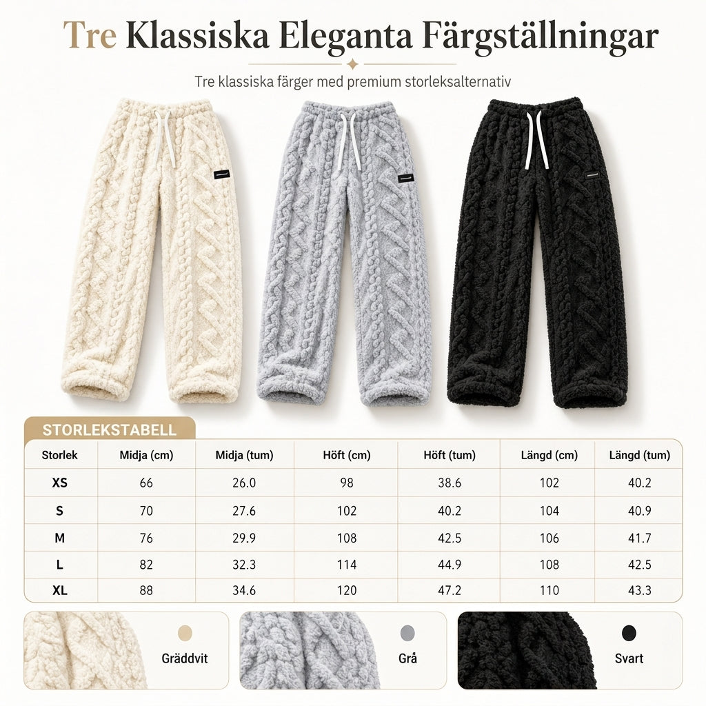 Vardagliga varma mysbyxor med foder av flanell för kvinnor-7
