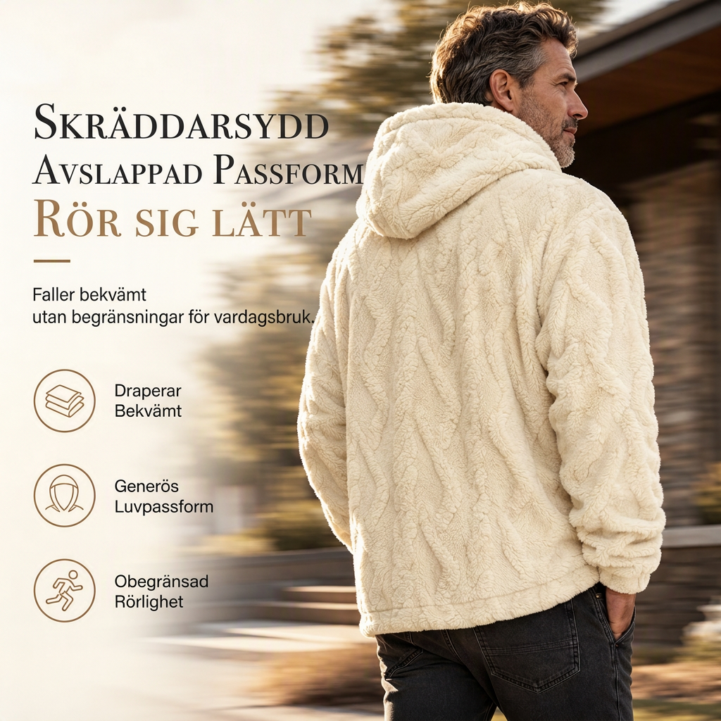 Herrluva med fleecefoder för vinter, jacquardmönstrad, långärmad pullover-tröja för avslappnad utomhusbruk-5