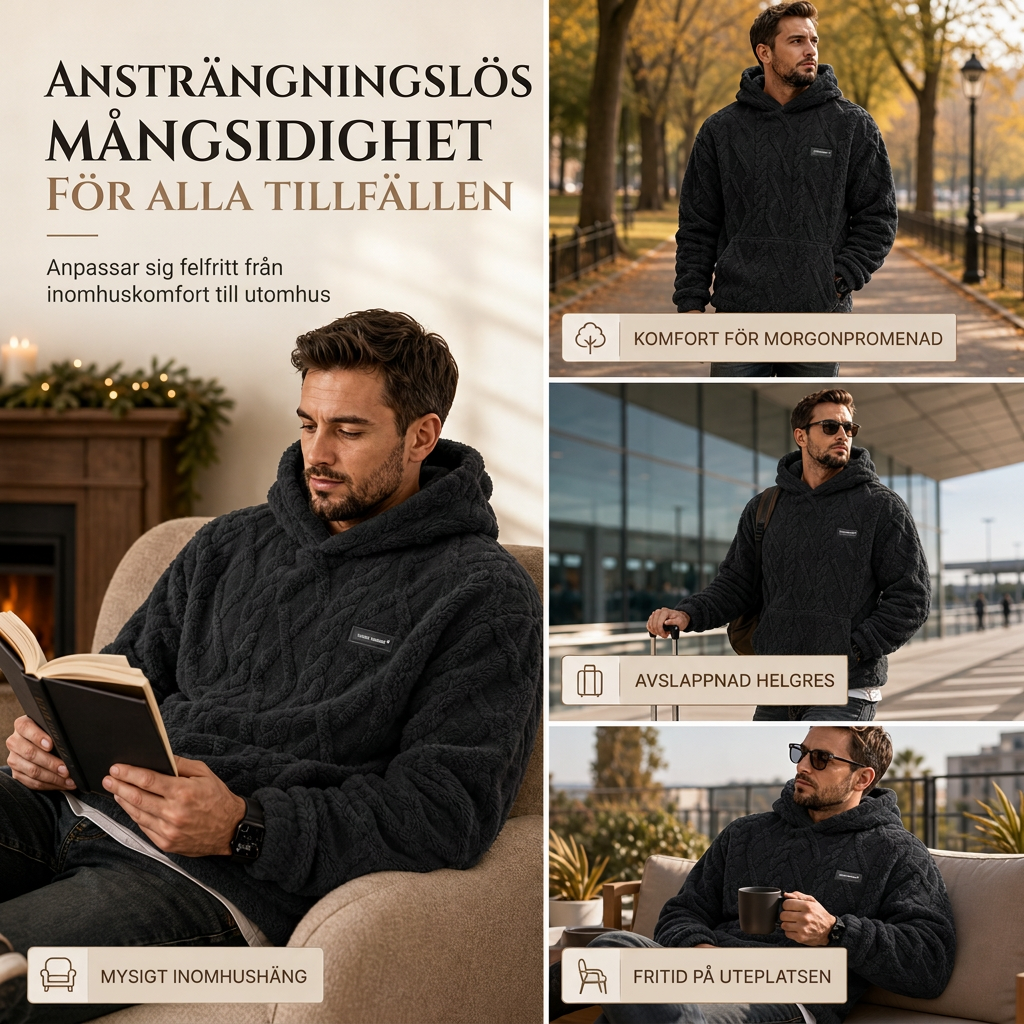 Herrluva med fleecefoder för vinter, jacquardmönstrad, långärmad pullover-tröja för avslappnad utomhusbruk-6