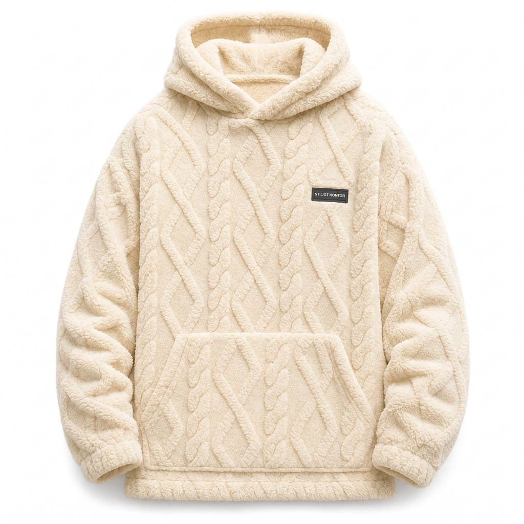 Herrluva med fleecefoder för vinter, jacquardmönstrad, långärmad pullover-tröja för avslappnad utomhusbruk-8