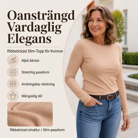 🔥50% OFF 🧥Bekväm Ribbad Tröja Dam – Mjuk Passform och Enkel Stil för Varje Dag