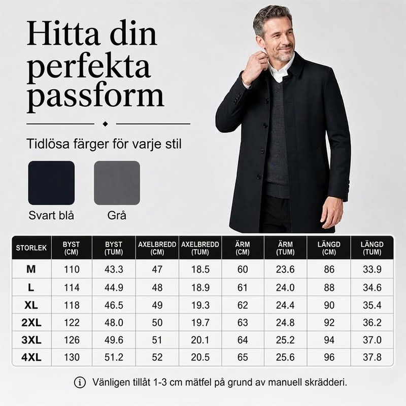 Kavaj i medellängd med krage för män-5