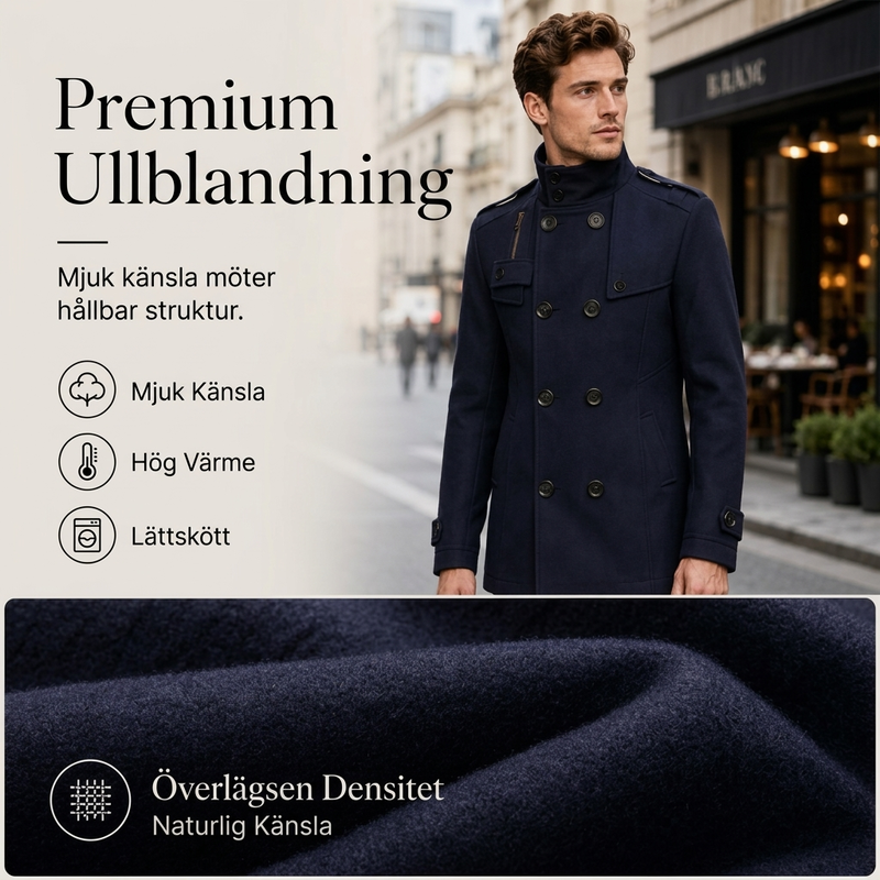 Smalpassad dubbelknäppt trenchcoat för män-4