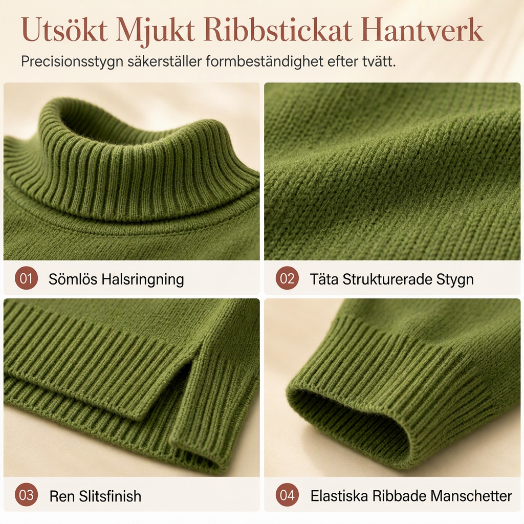 🍂Bästsäljande höstnyheter|Mjuk Stickad Tröja Dam – Elegant Oversized Polotröja med Hög Krage-4