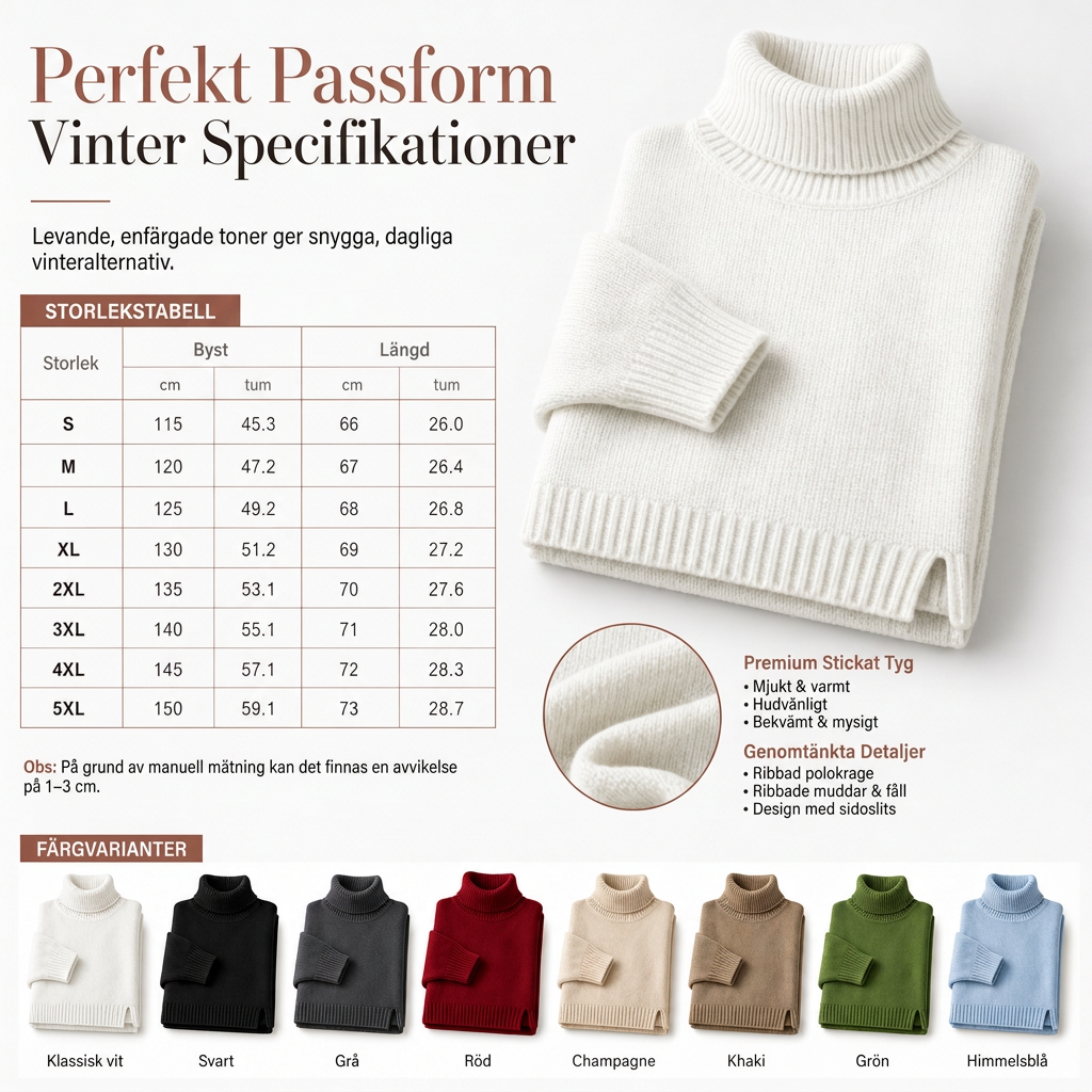 🍂Bästsäljande höstnyheter|Mjuk Stickad Tröja Dam – Elegant Oversized Polotröja med Hög Krage-7