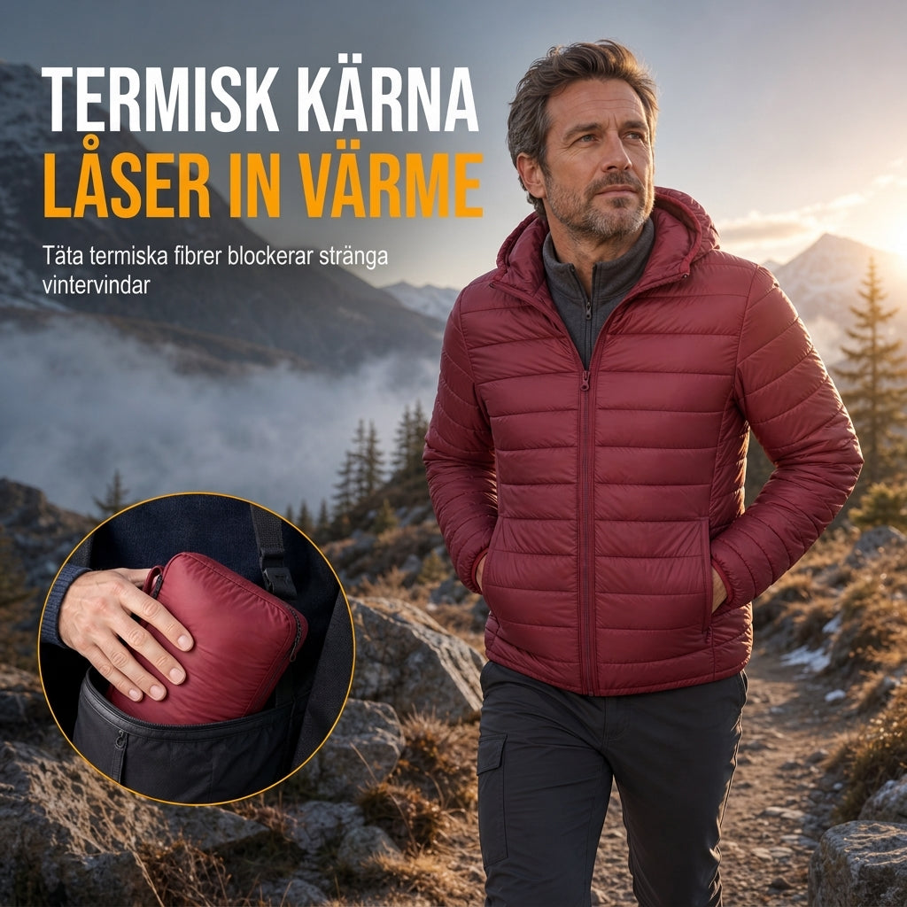 📢🎉50 % rabatt!!!🛍️✨Lätt, quiltad bomullsjacka för män med huva, kort modell, avslappnad stil, för vintern, i stora storlekar-1