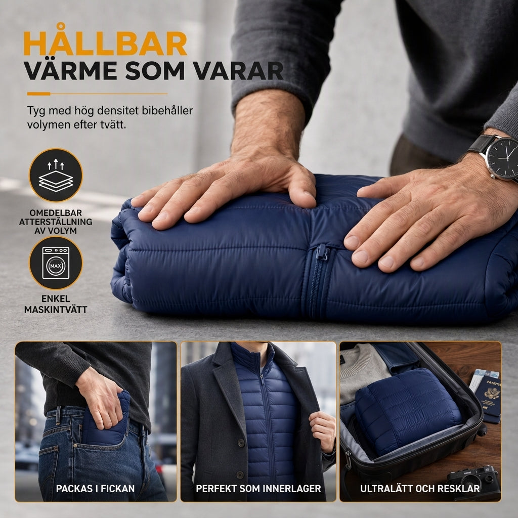 📢🎉50 % rabatt!!!🛍️✨Lätt, quiltad bomullsjacka för män med huva, kort modell, avslappnad stil, för vintern, i stora storlekar-6