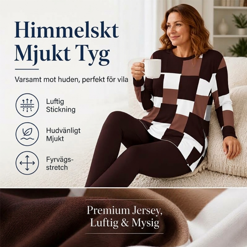 🔥50% OFF Långärmad tryckta topp & leggings-set för kvinnor-3
