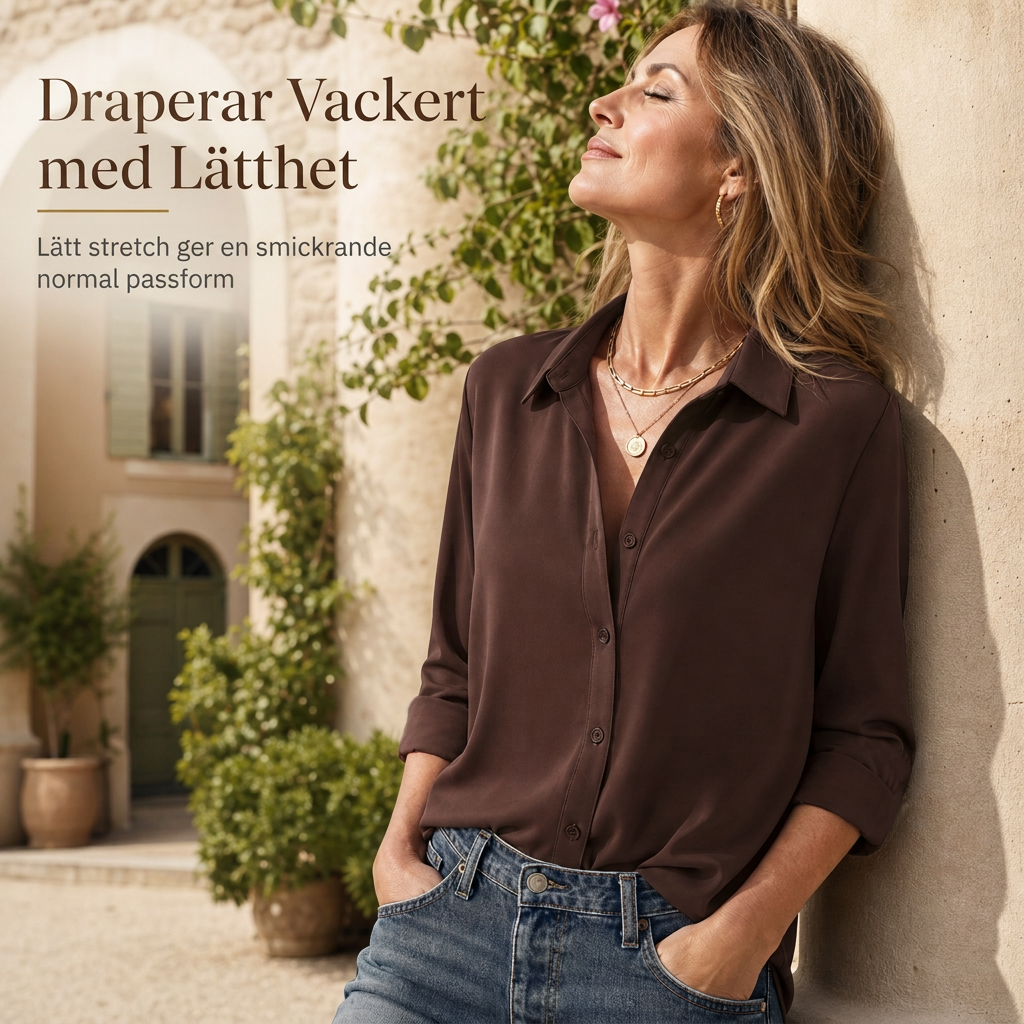 🔥50% Kvinnor Elegant Casual Långärmad Button Up Blus-3