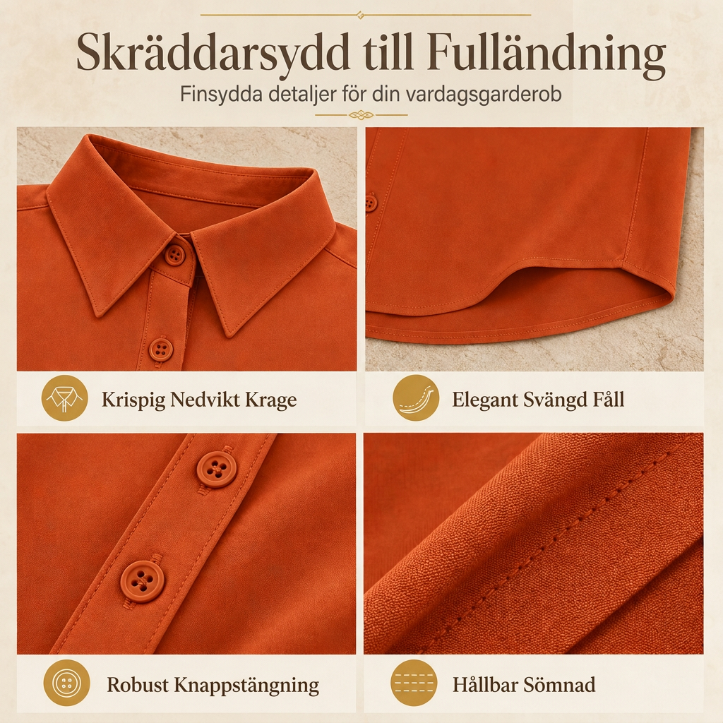 🔥50% Kvinnor Elegant Casual Långärmad Button Up Blus-4