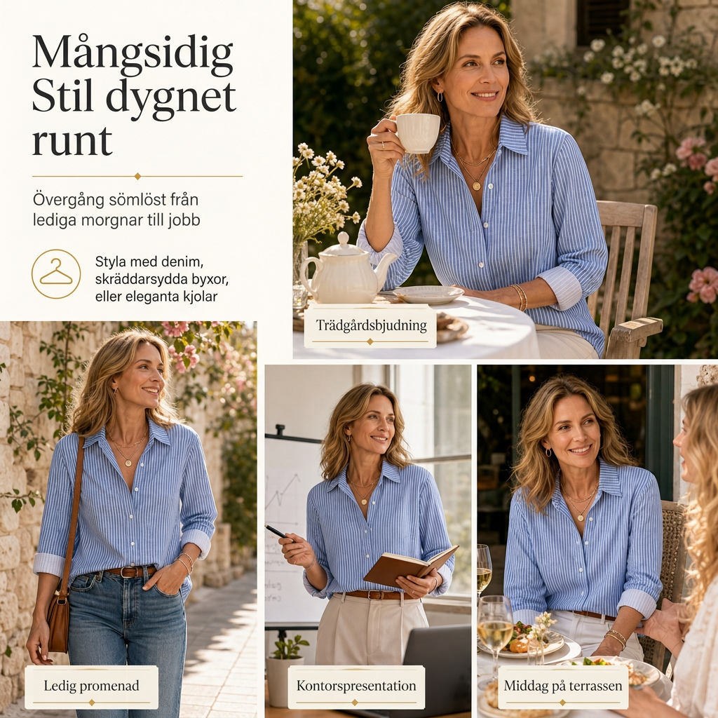 🔥50% Kvinnor Elegant Casual Långärmad Button Up Blus-6