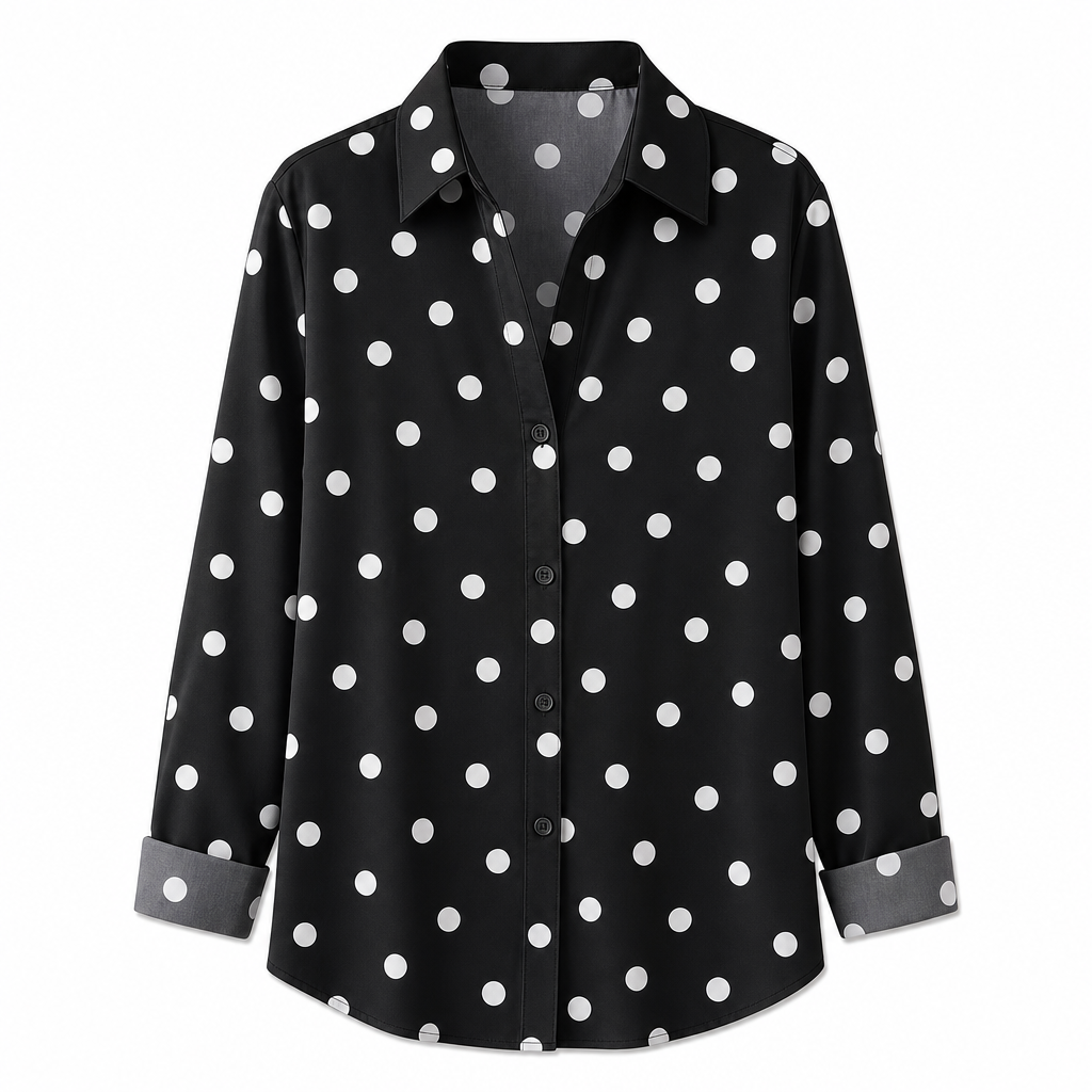 🔥50% Kvinnor Elegant Casual Långärmad Button Up Blus-9