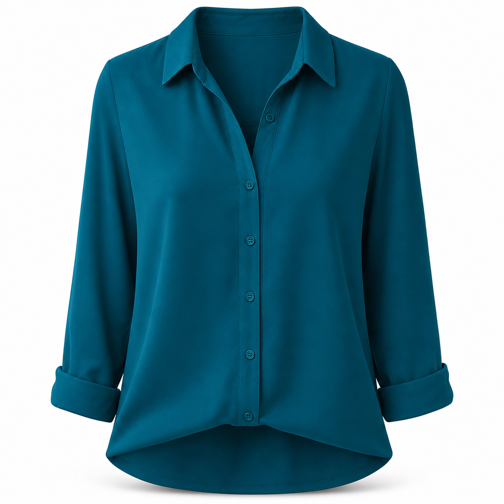 🔥50% Kvinnor Elegant Casual Långärmad Button Up Blus-11