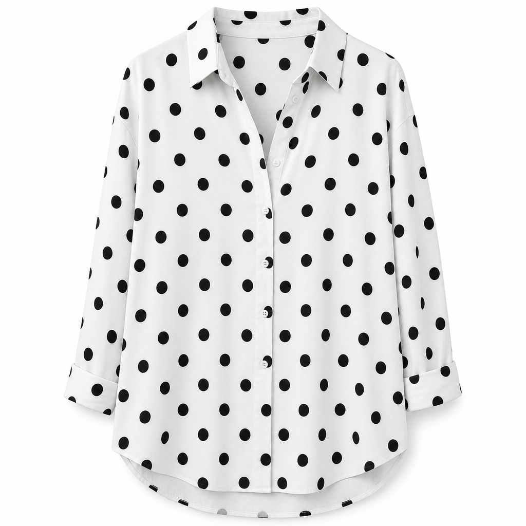 🔥50% Kvinnor Elegant Casual Långärmad Button Up Blus-10