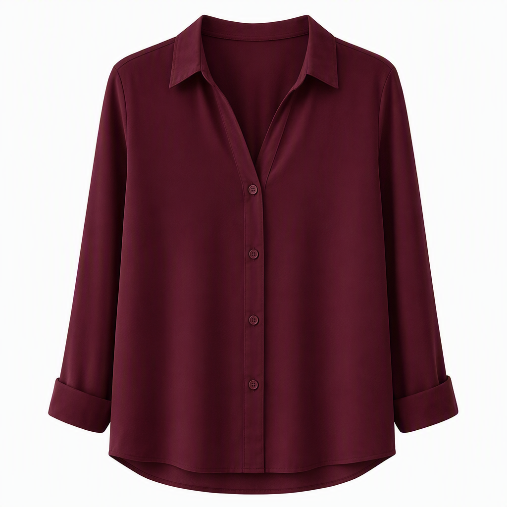 🔥50% Kvinnor Elegant Casual Långärmad Button Up Blus-13