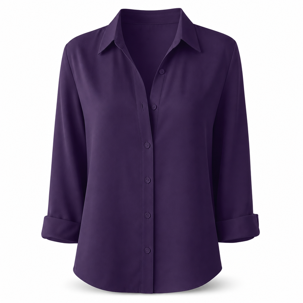 🔥50% Kvinnor Elegant Casual Långärmad Button Up Blus-15