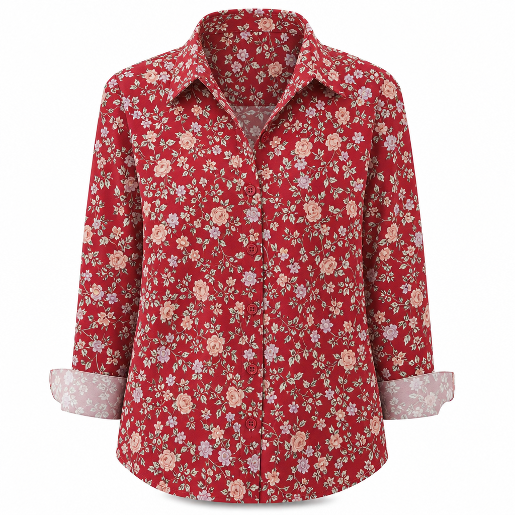 🔥50% Kvinnor Elegant Casual Långärmad Button Up Blus-16