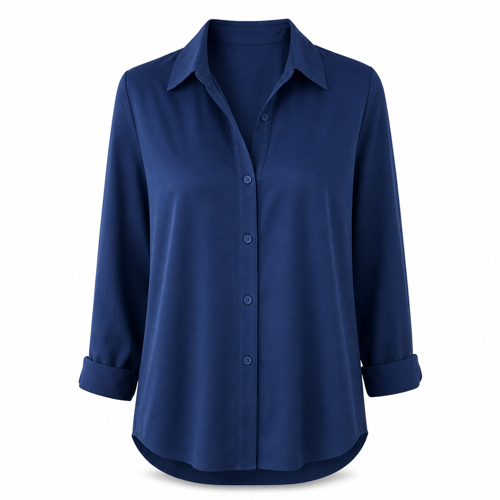 🔥50% Kvinnor Elegant Casual Långärmad Button Up Blus-17