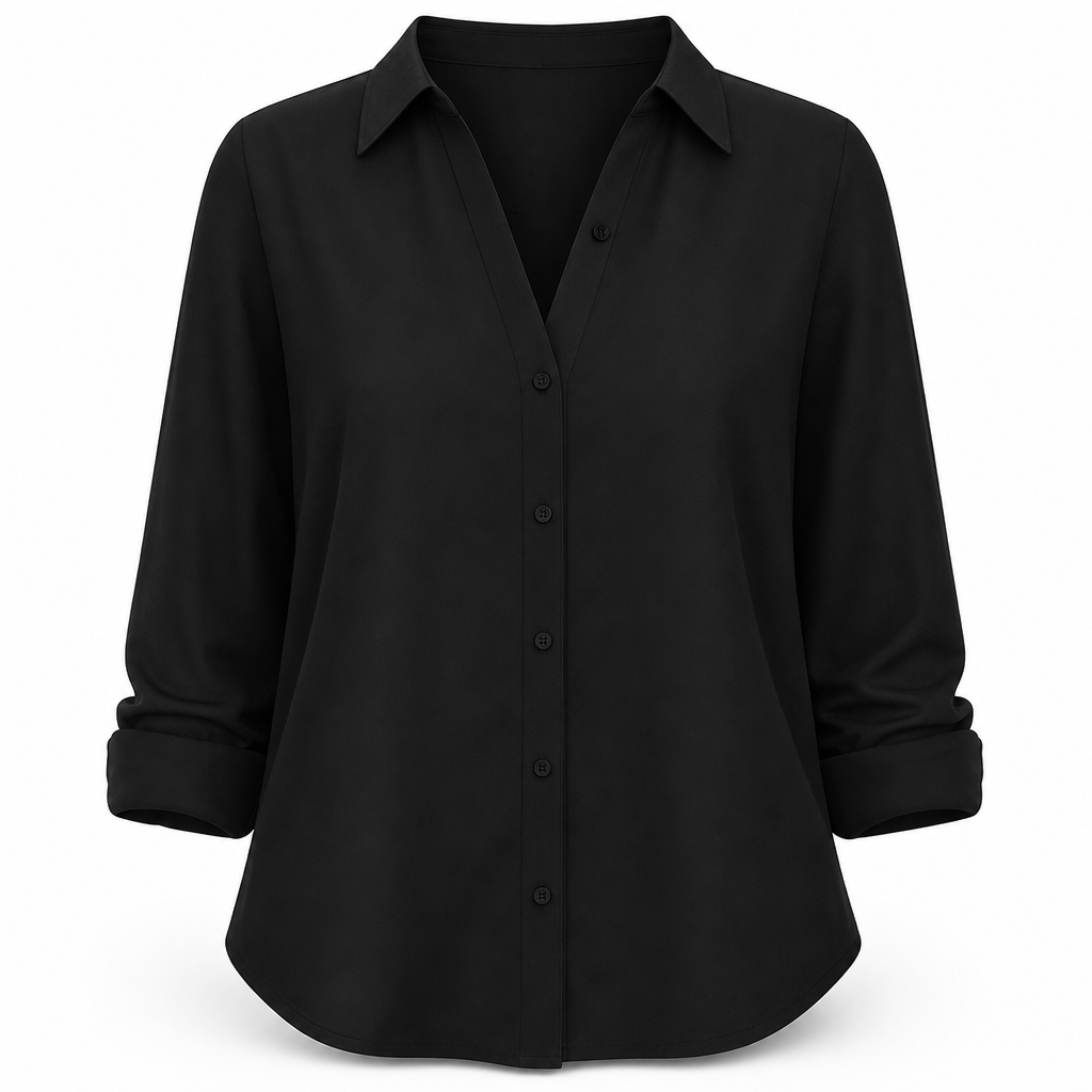 🔥50% Kvinnor Elegant Casual Långärmad Button Up Blus-21