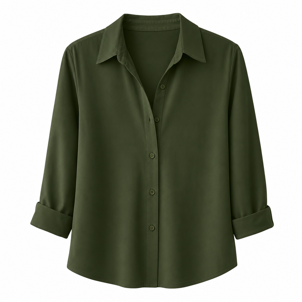 🔥50% Kvinnor Elegant Casual Långärmad Button Up Blus-18