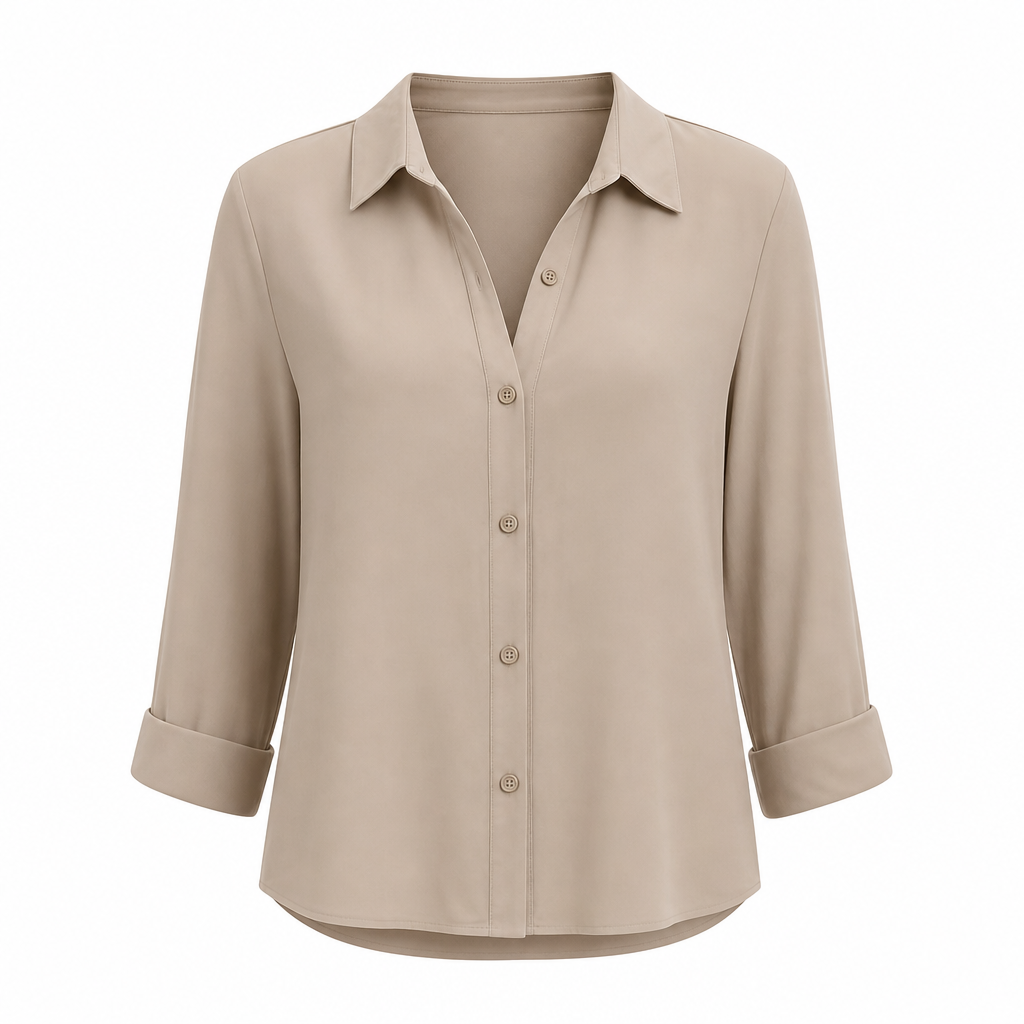 🔥50% Kvinnor Elegant Casual Långärmad Button Up Blus-22