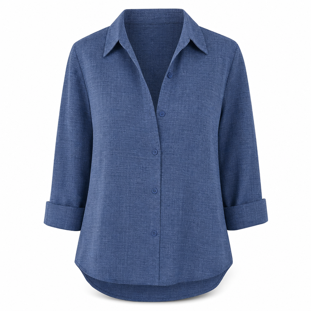🔥50% Kvinnor Elegant Casual Långärmad Button Up Blus-23
