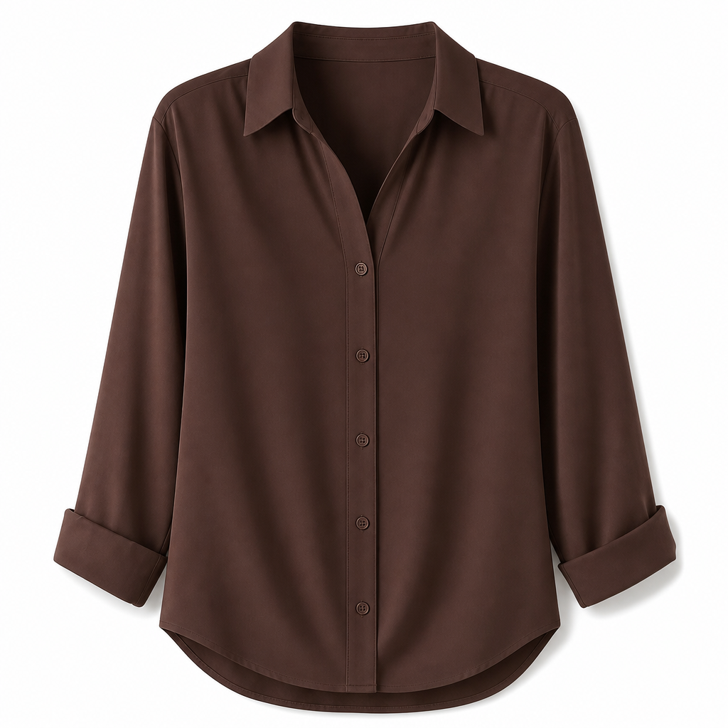 🔥50% Kvinnor Elegant Casual Långärmad Button Up Blus-26