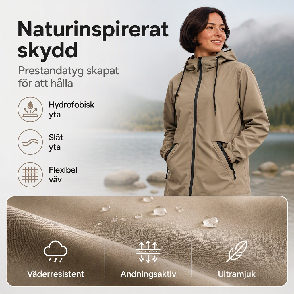 Vindtät vandringsjacka med huva för kvinnor-4