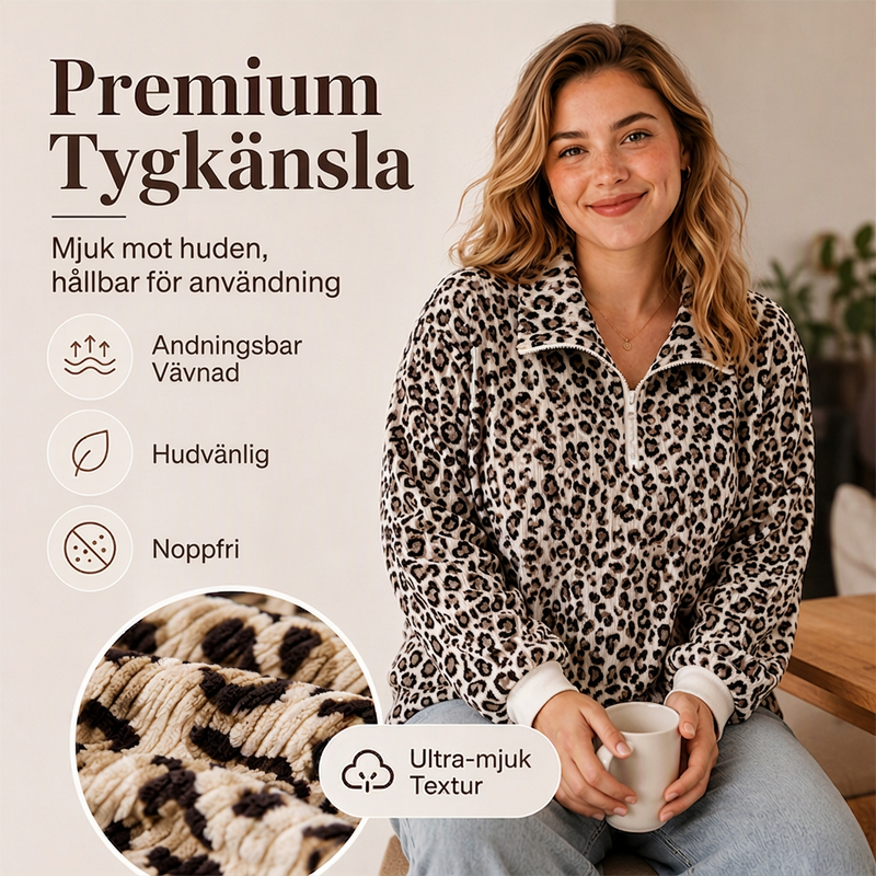Damträja med leopardmönster och kvartszip-3
