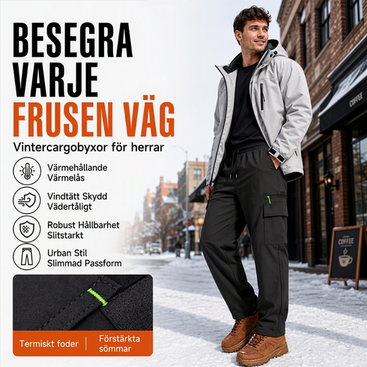 🔥50% NordicShield™ Termocargo Byxor Herr – Vindtäta, Fleecefodrade & Värmande för Vinter & Outdoor