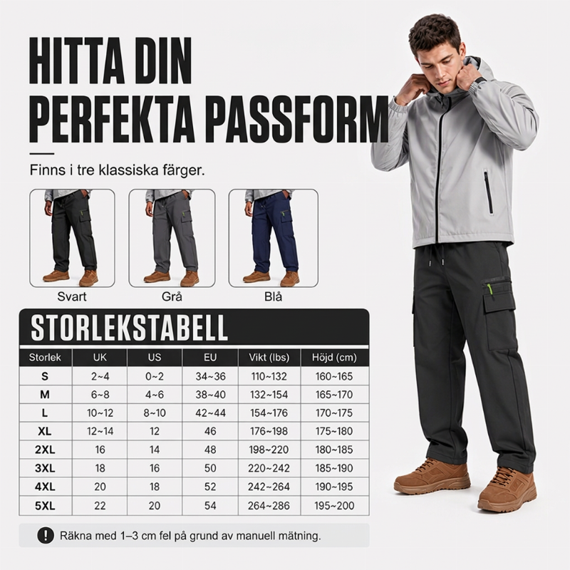 🔥50% NordicShield™ Termocargo Byxor Herr – Vindtäta, Fleecefodrade & Värmande för Vinter & Outdoor-4