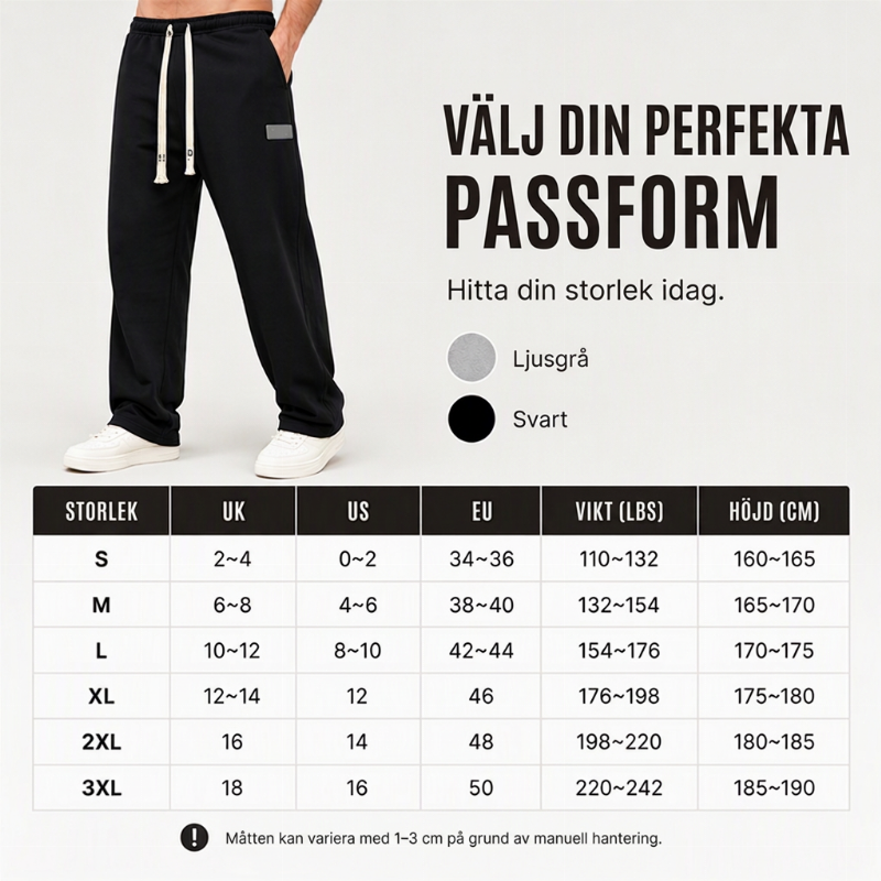 Casual breda mjukisbyxor med fickor för män-5