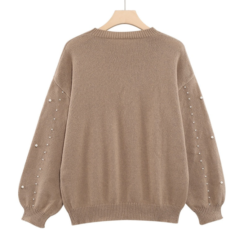 ☁️Mjuk Värme, Höst & Vinter Essentiell🧶 Dam Rund Hals Pullover Tröja – Andningsbar & Hudvänlig, Varm & Mysig | Perfekt Höst/Vinter Stickad ✨-6