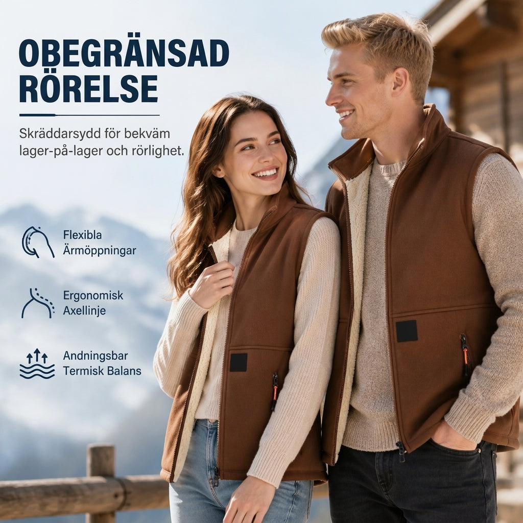 ❄️Unisex Vinterväst med Plyschfoder – Varm och Vindskyddande Västdam & Herr-2