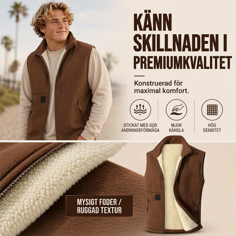 ❄️Unisex Vinterväst med Plyschfoder – Varm och Vindskyddande Västdam & Herr-5