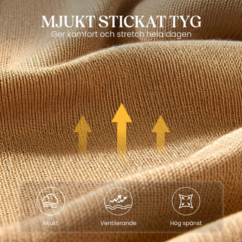 Kvinnlig långärmad randig åtsittande stickad klänning-3