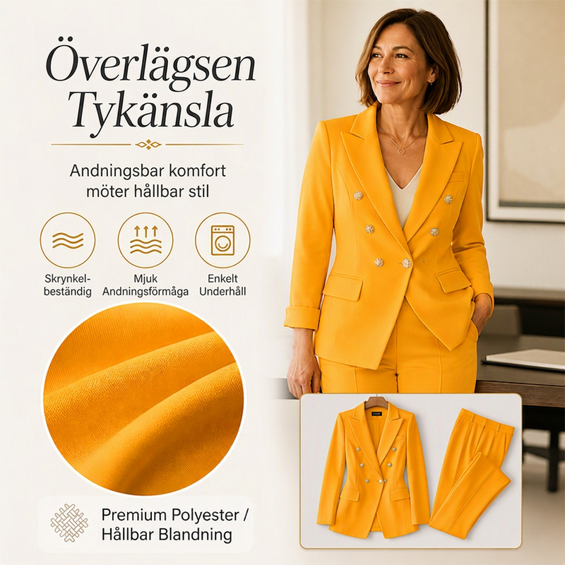 Elegant tvådelad blazer och byxdress för kvinnor-4