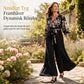 📢🎉50 % rabatt!!!🛍️✨Elegant jumpsuit med blommönster, omlott-V-ringning, vida ben, snörning i midjan och rynkade 3/4-ärmar-2