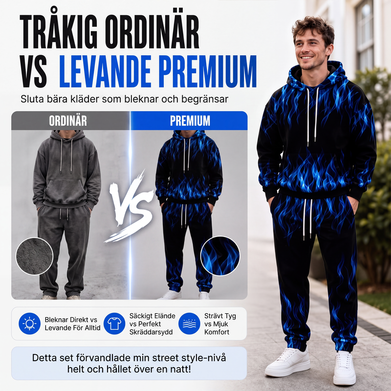 ✈️Fri frakt🔥 50 % RABATT IDAG! 🧥 Set med huvtröja och byxor för män – mysig komfort, urban stil och modern look för vardagen ✨-2