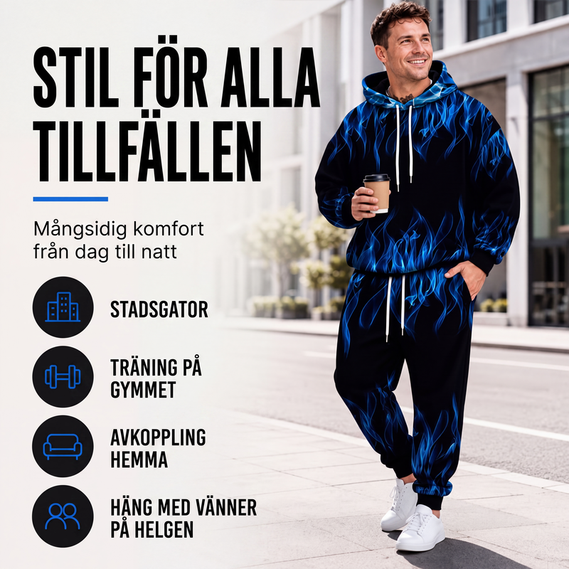 ✈️Fri frakt🔥 50 % RABATT IDAG! 🧥 Set med huvtröja och byxor för män – mysig komfort, urban stil och modern look för vardagen ✨-4