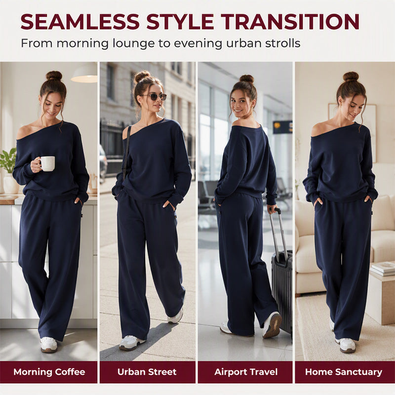😍😊Damset med sweatshirt och sweatpants i 2 delar🔥✅️-5
