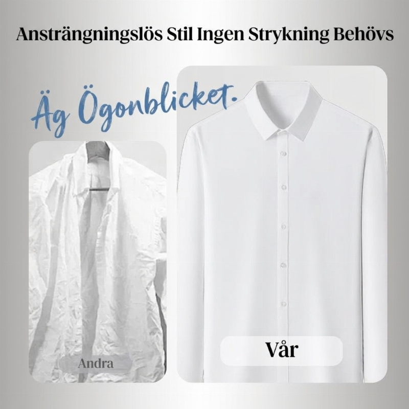 🔥50 % rabatt! 🔥Herrskjortor i enfärgad design med kavlekrage, långärmade och med framknäppning-6