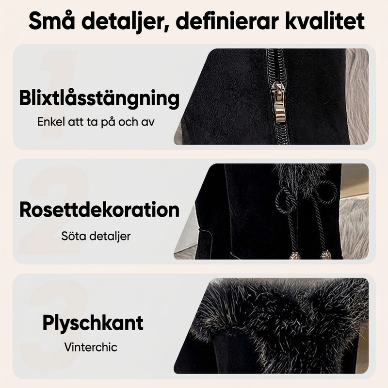 🔥50 % rabatt! 💰 Halva priset! Varma halkfria slitstarka damstövlar med mittskaft-3